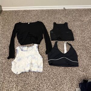 Black and White Crop Tops Set